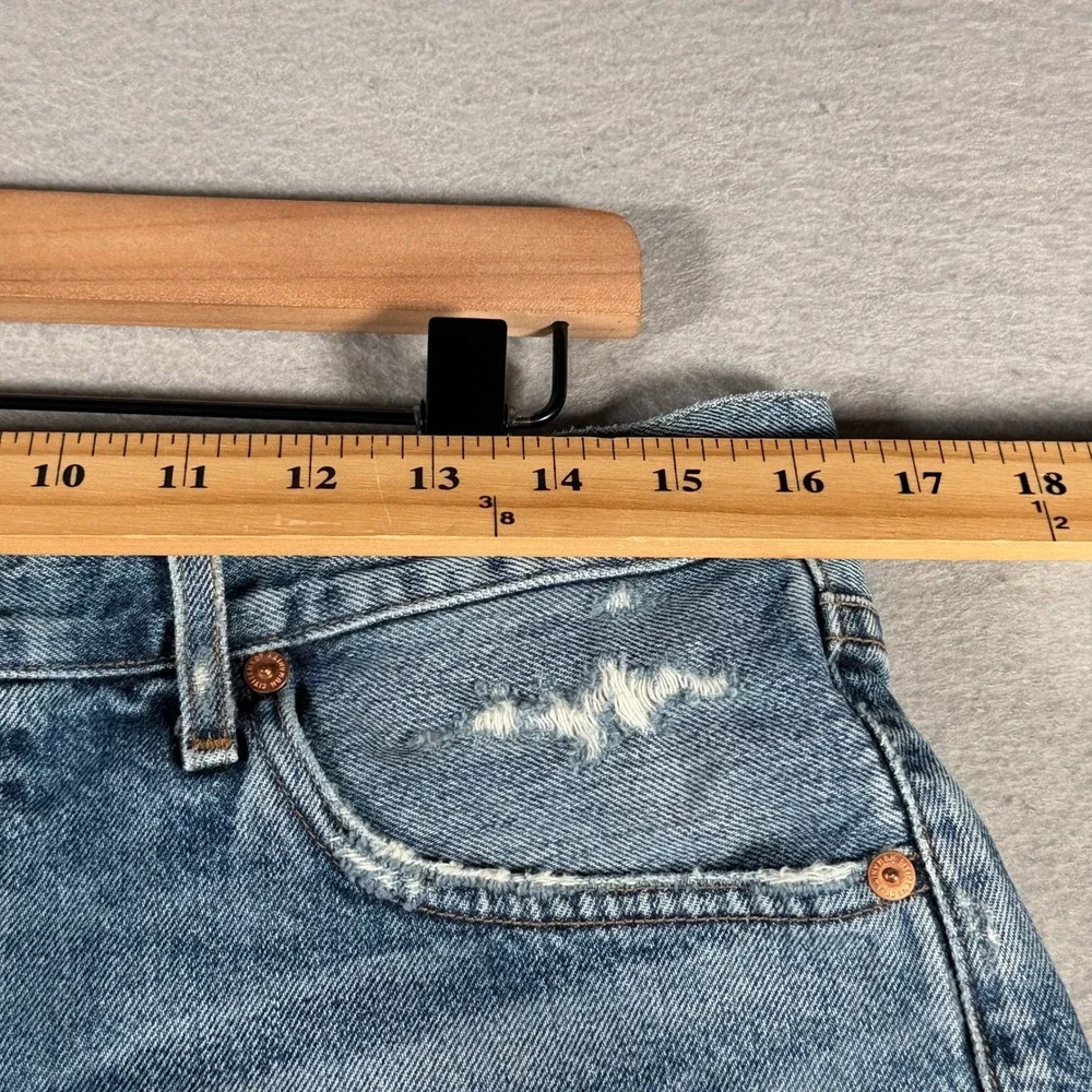 Citizens of Humanity Danielle Cut-Off Shorts Blue Distressed Denim 990D-837 32 - Picture 5 of 16